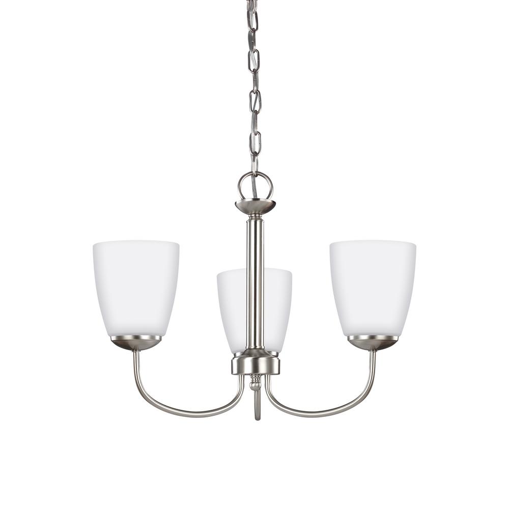 Westinghouse Parker Mews 3 Light Brushed Nickel Chandelier 6225500   Brushed Nickel Sea Gull Lighting Chandeliers 3116603en3 962 64 1000 