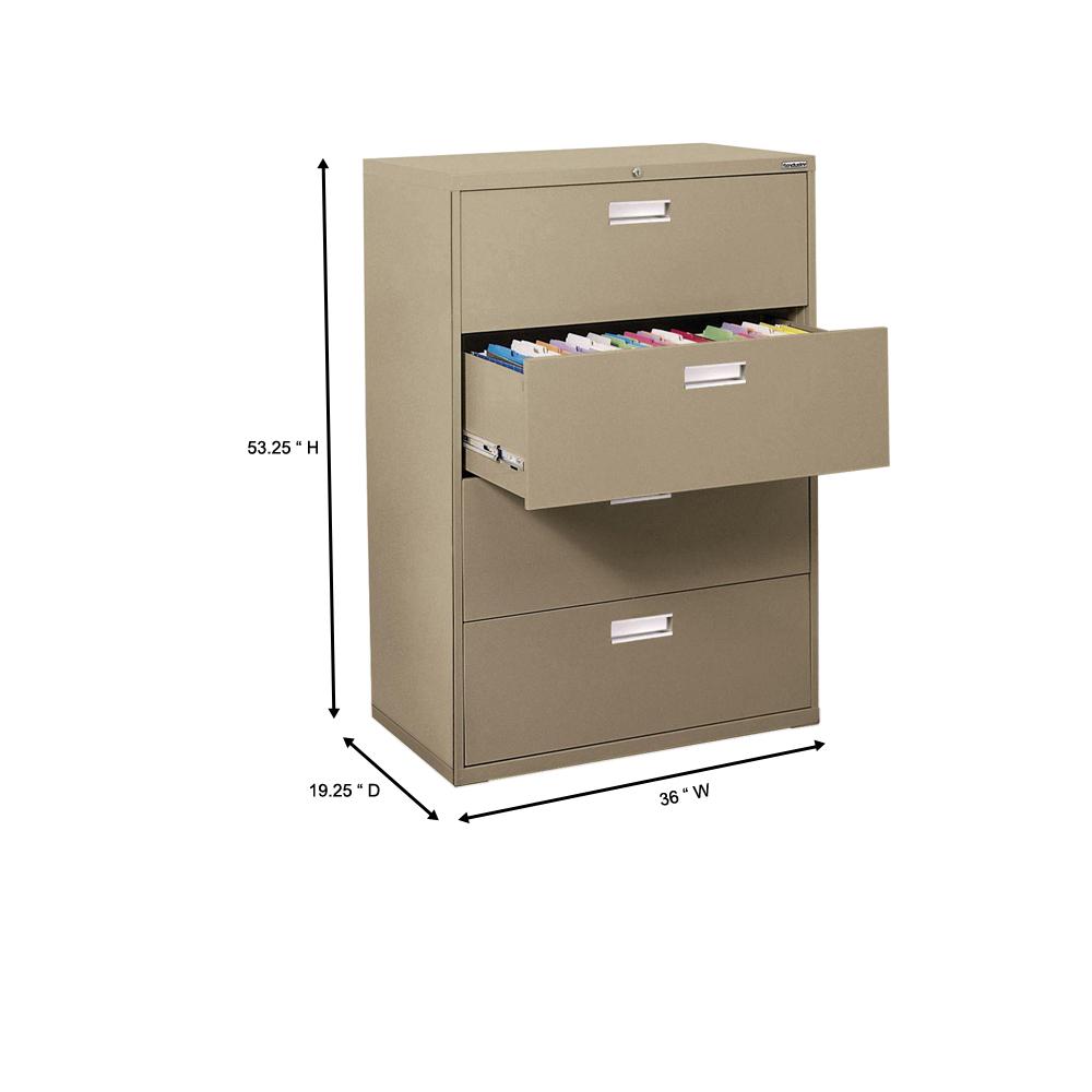 Sandusky 600 Series 36 In W 4 Drawer Lateral File Cabinet In