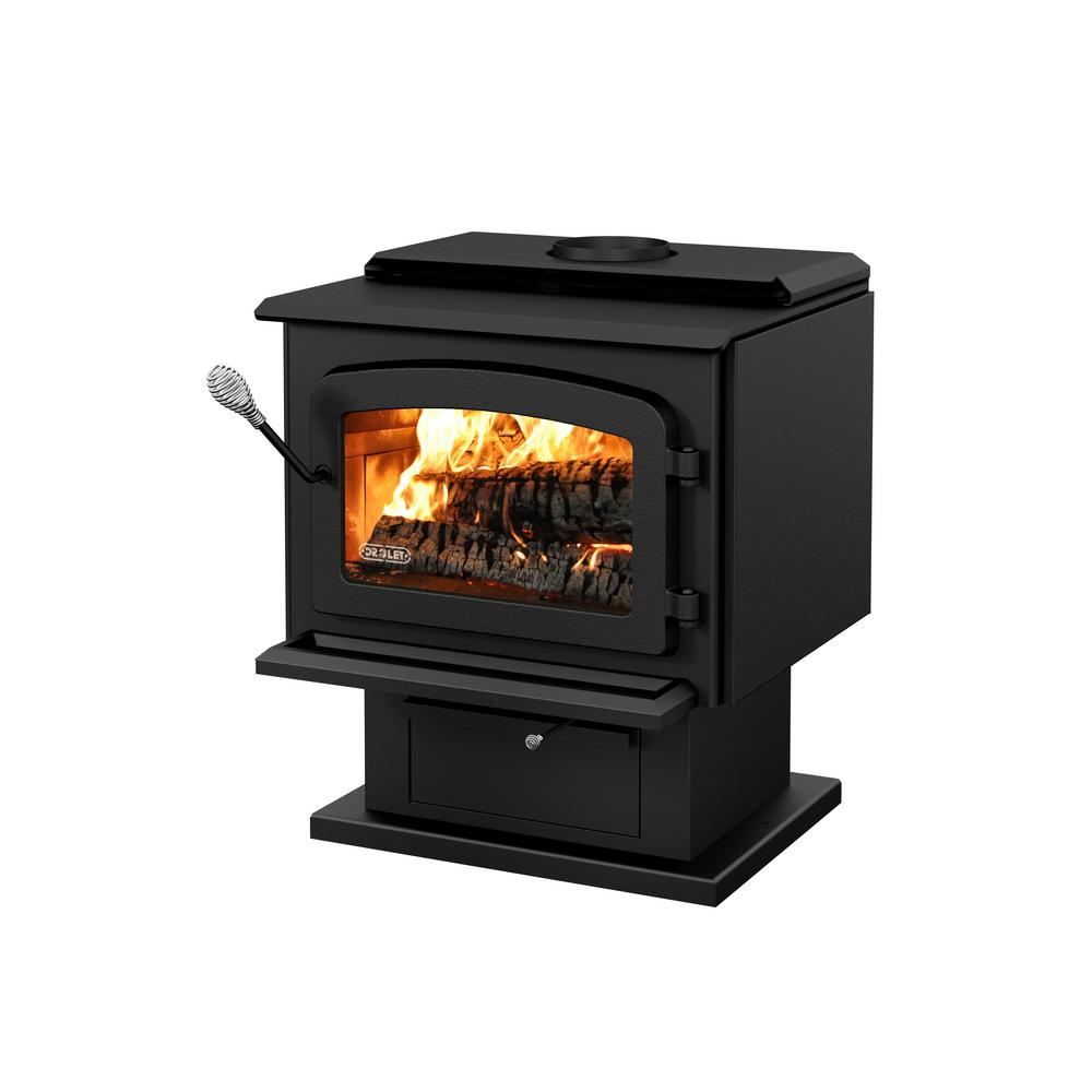 Drolet Escape 1800 Wood Stove 2100 Sq Ft On Pedestal Epa Certified Db03102 The Home Depot