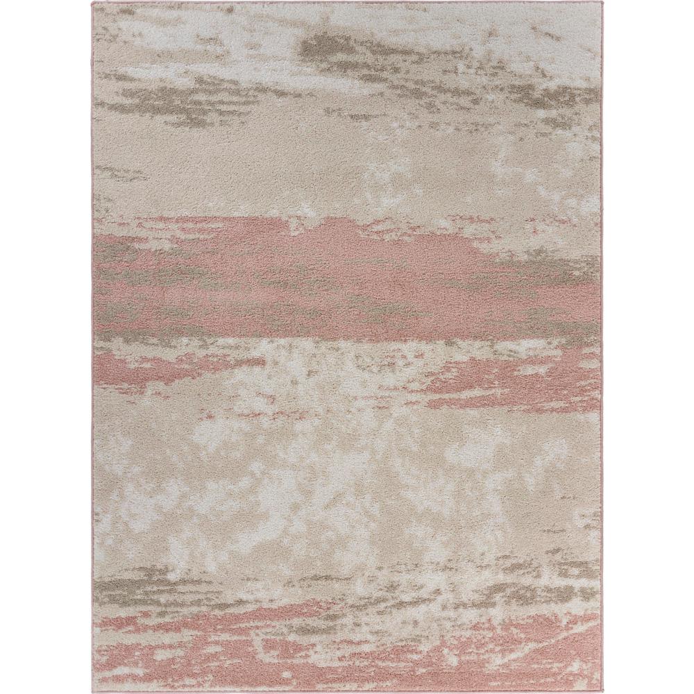 LR Home Distress Abstract Ivory / Blush 5x7 Brushstroke Area Rug