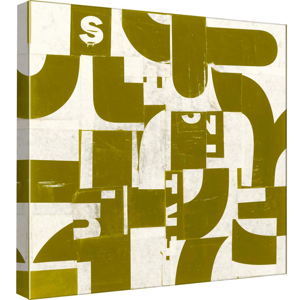 15 In X Collaged Letters Gold D Printed Canvas Wall Art
