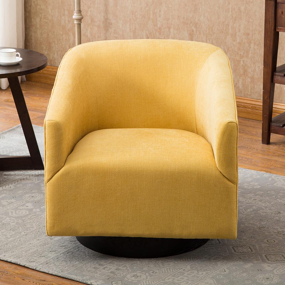 yellow swivel accent chair