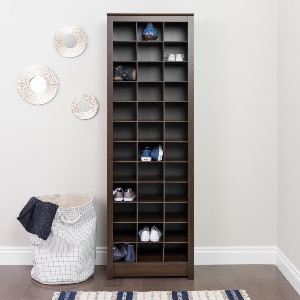 Prepac Espresso Space-Saving Shoe Storage Cabinet-EUSR ...