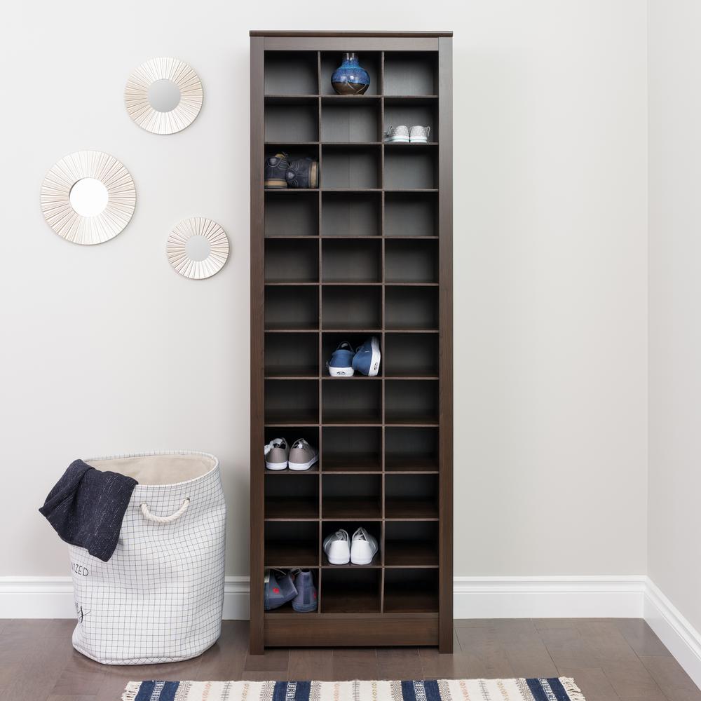Prepac Espresso Space-Saving Shoe Storage Cabinet by Prepac