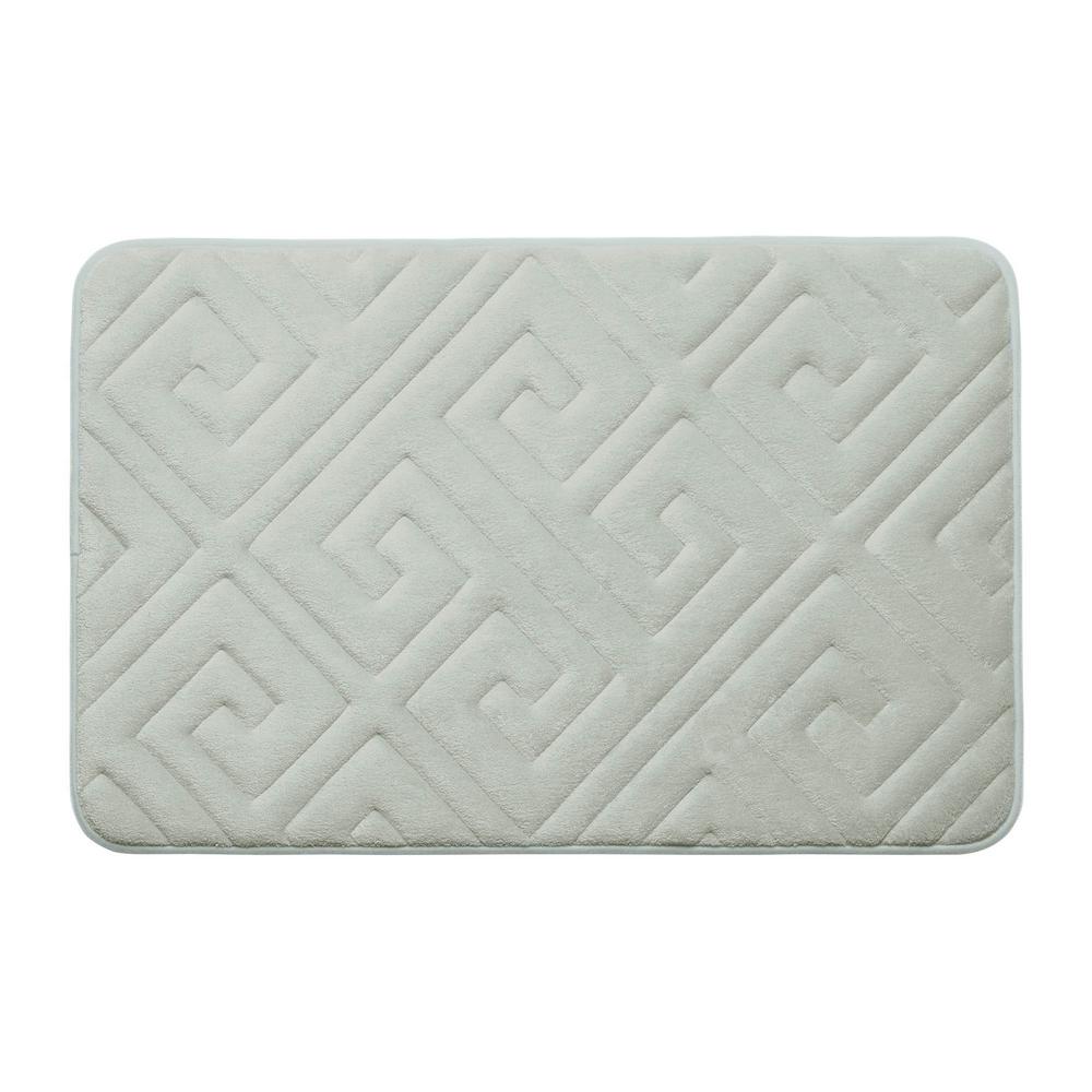 Caicos Light Gray 17 in. x 24 in. Memory Foam Bath Mat