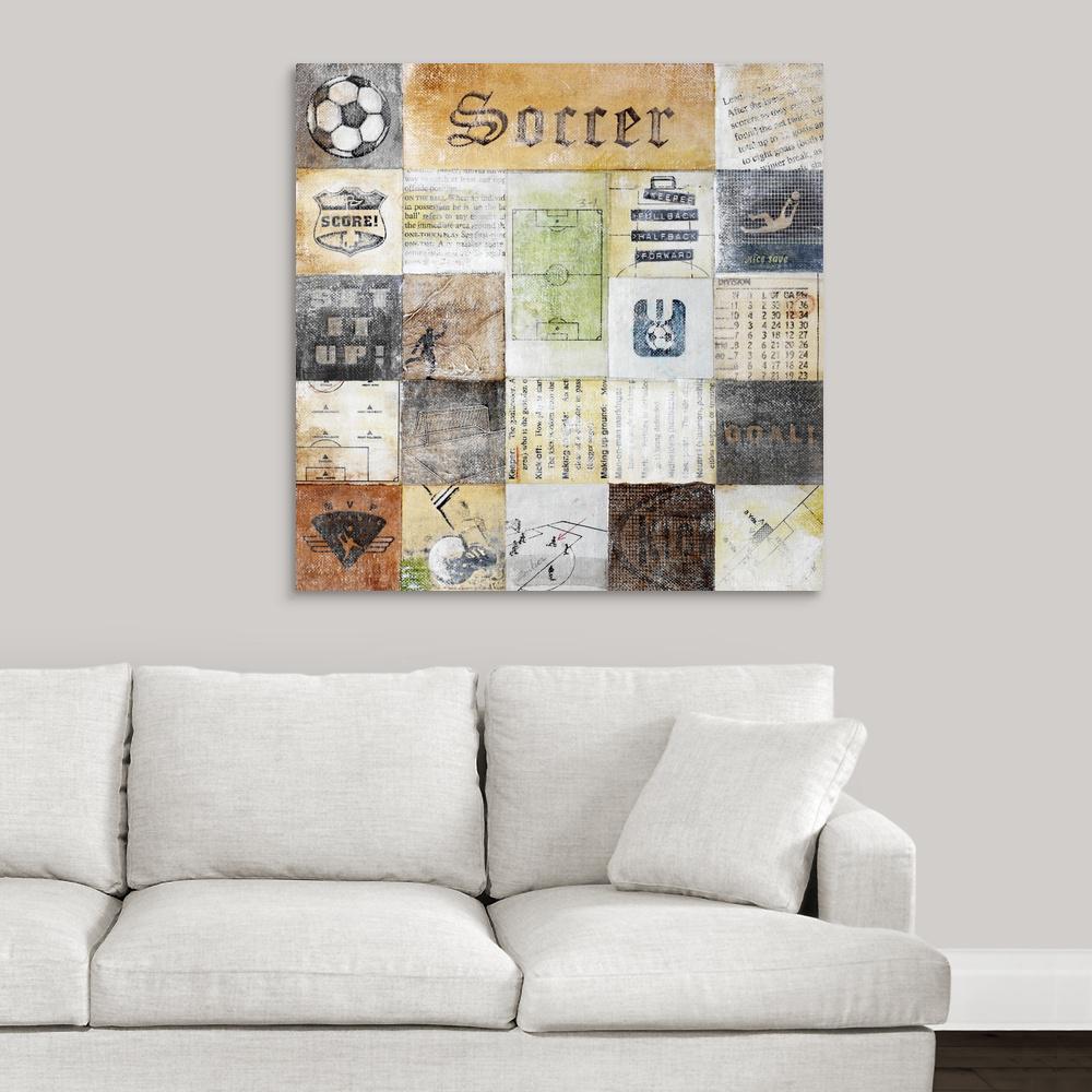 Soccer Collage By Peter Horjus Canvas Wall Art