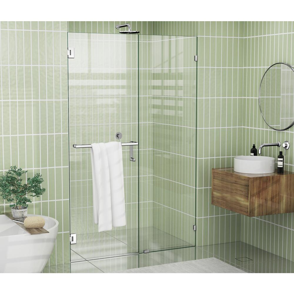 Glass Warehouse 78 in. x 47.25 in. Frameless Pivot Wall Hinged Towel
