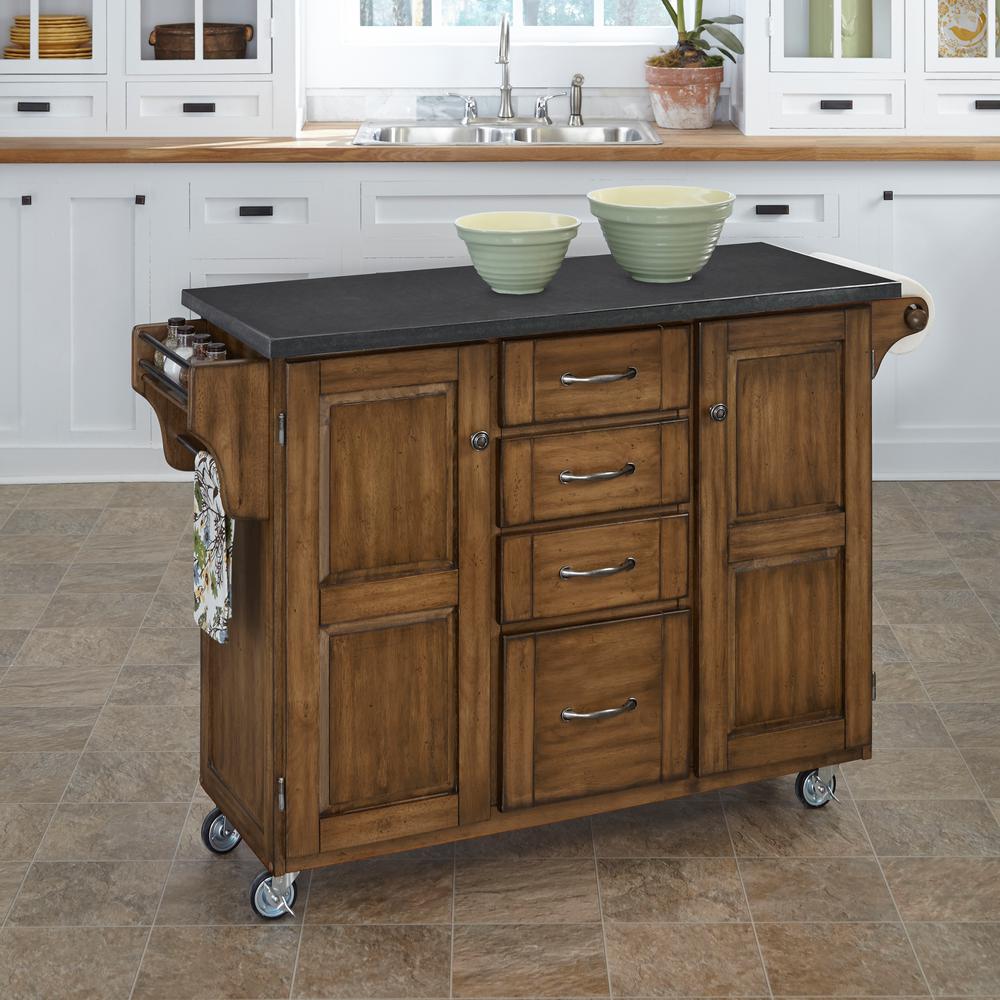 Home Decorators Collection Artisan 36 in. W 2-Drawer Kitchen Cart in ...