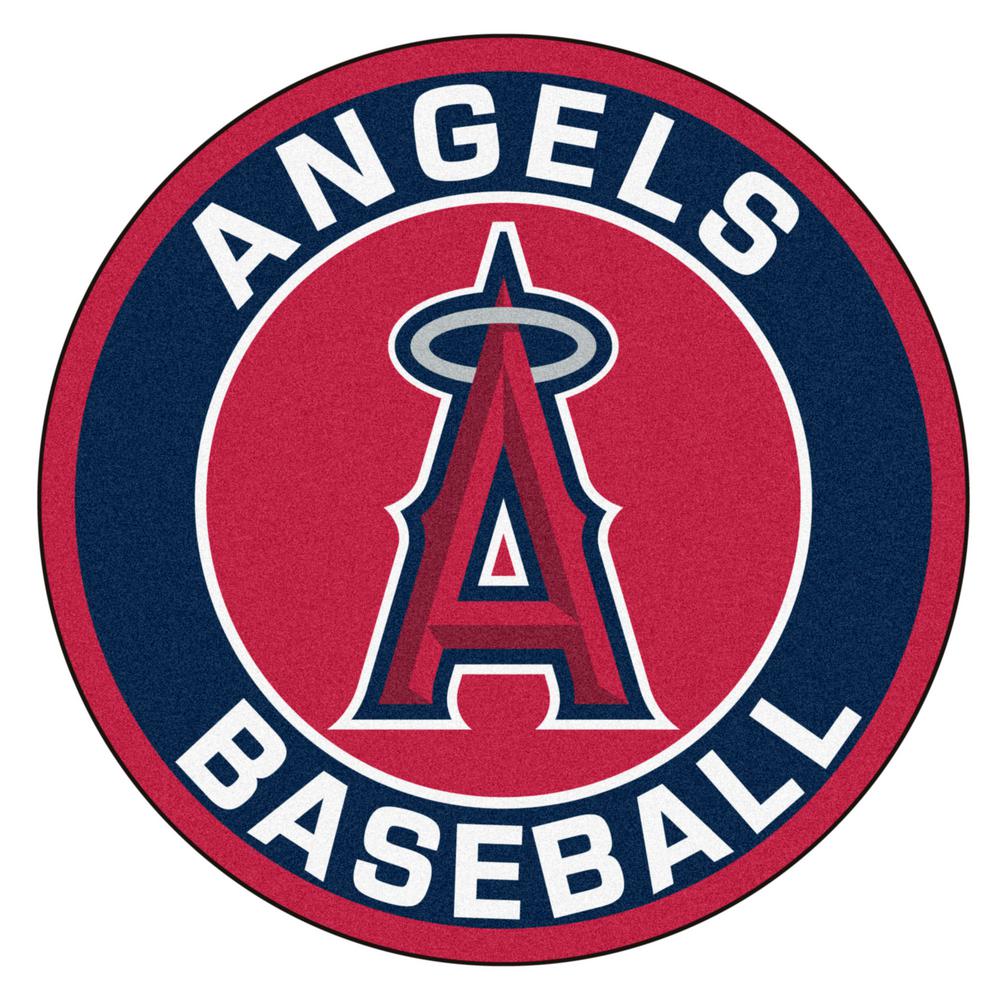 FANMATS MLB Los Angeles Angels Navy 2 ft. 3 in. x 2 ft. 3 in. Round ...