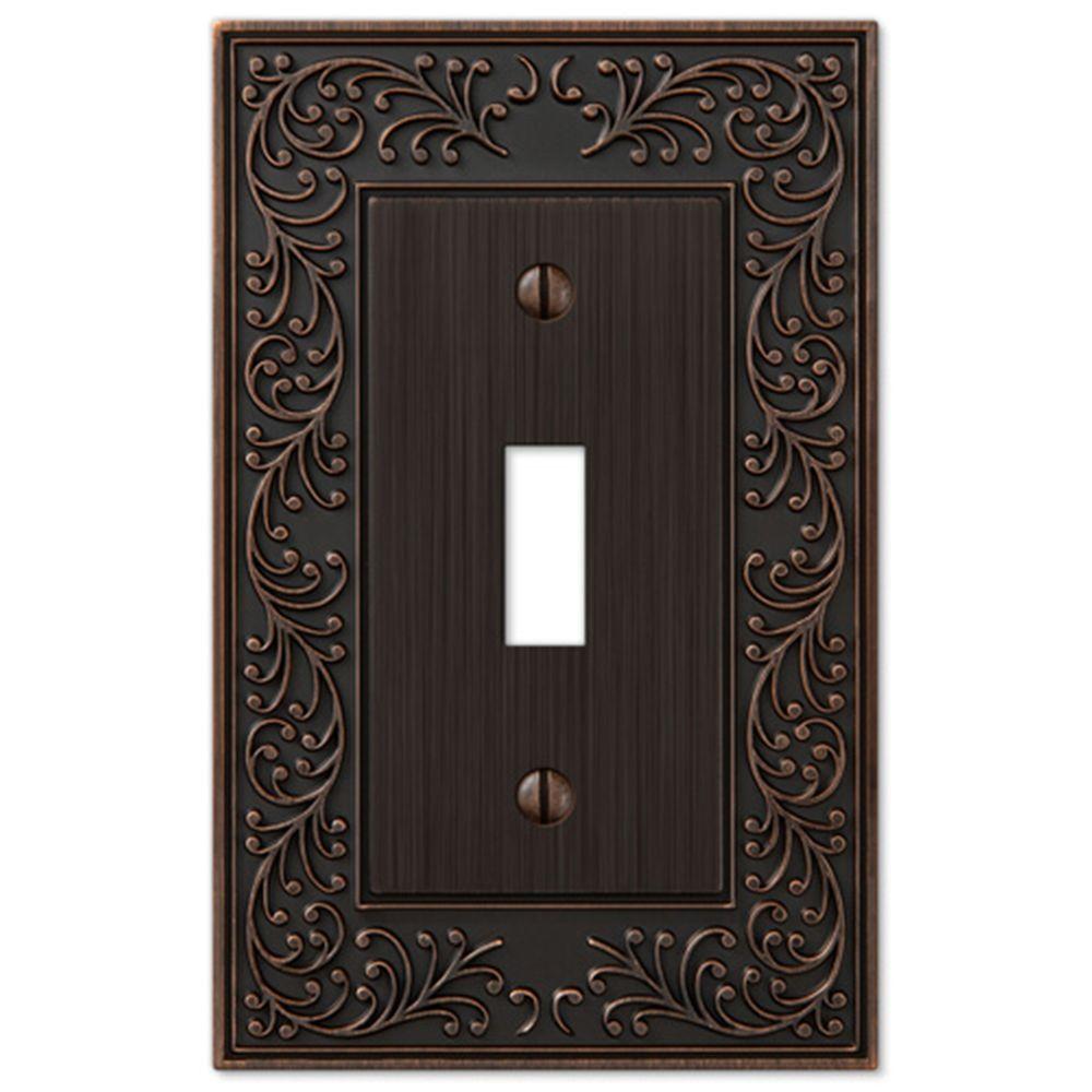 Amerelle English Garden 1 Toggle Wall Plate Aged Bronze43TVB The