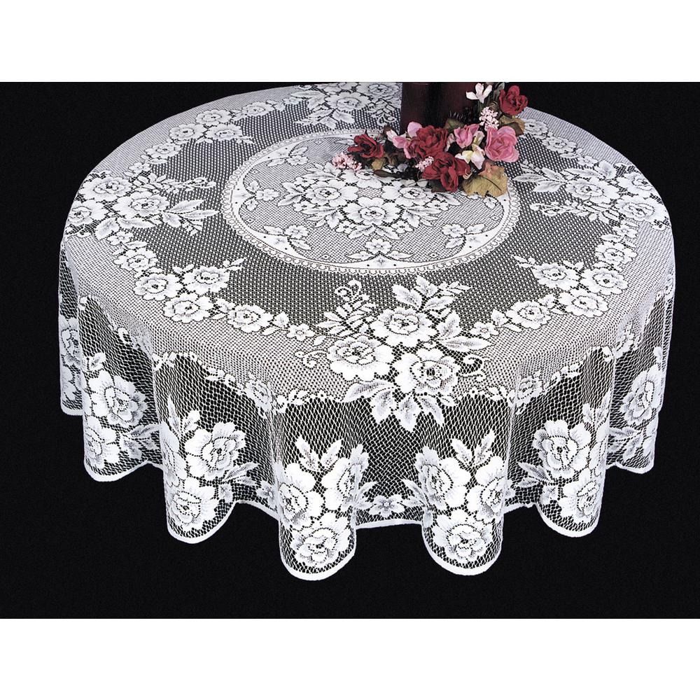 Heritage Lace Victorian Rose Round, Round Lace Table Cover