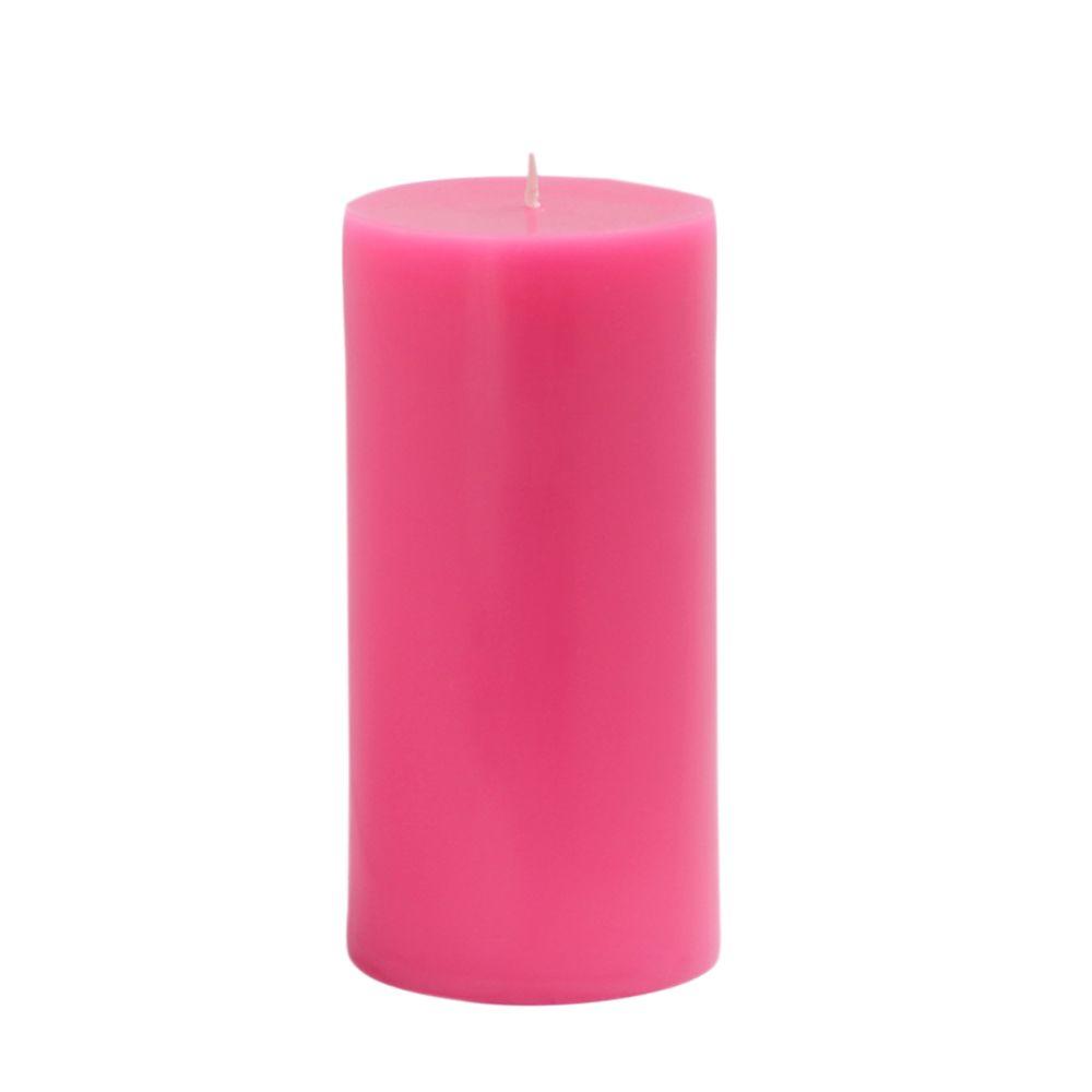 Zest Candle 3 In. X 6 In. Hot Pink Pillar Candles Bulk (12-case)-cpz 