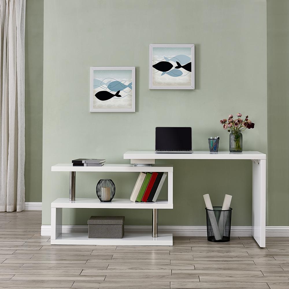 Southern Enterprises Camilla White Multifunctional Corner L Desk Camilla White Multifunctional Corner L