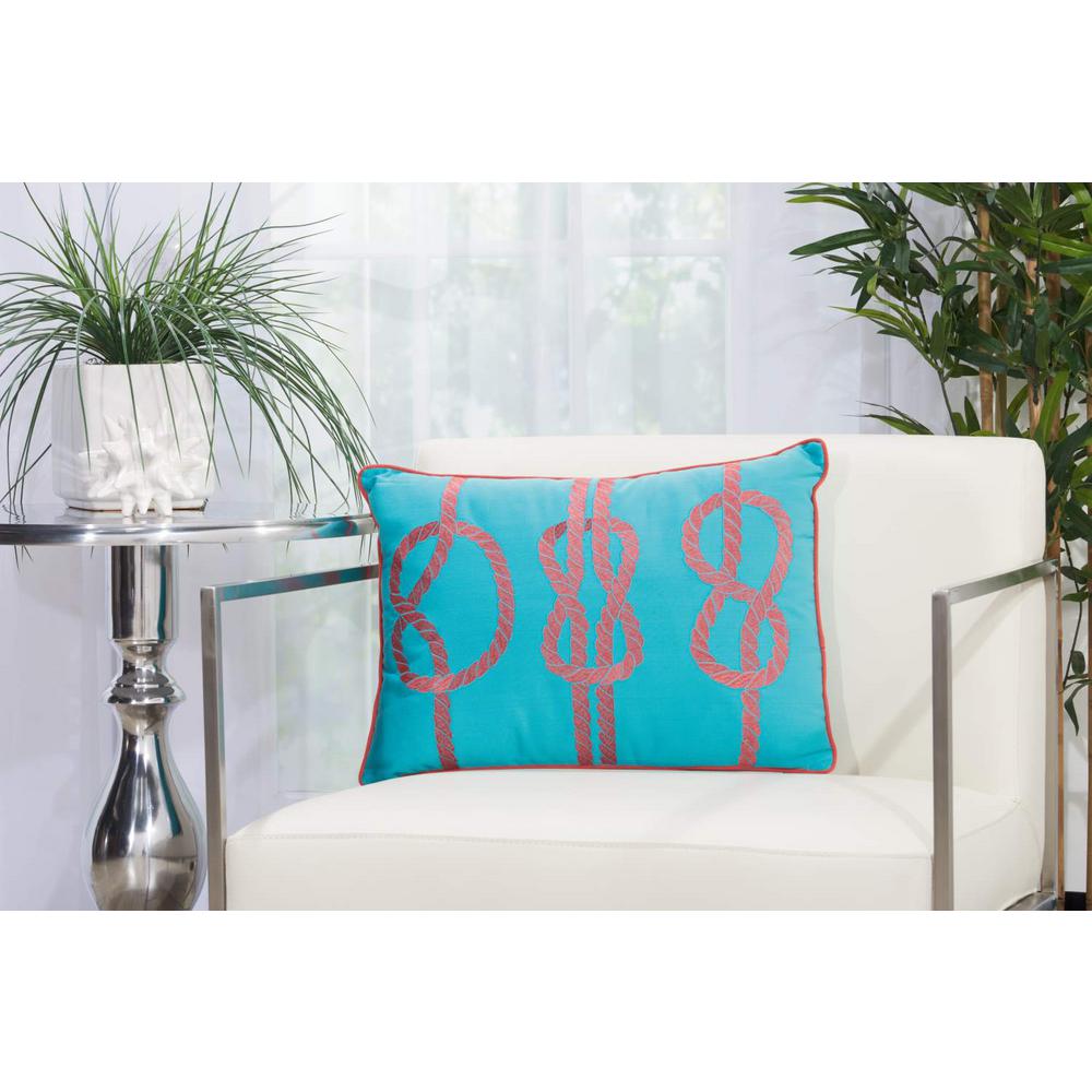 Mina Victory 3 Knots Turquoise And Coral Geometric Stain Resistant