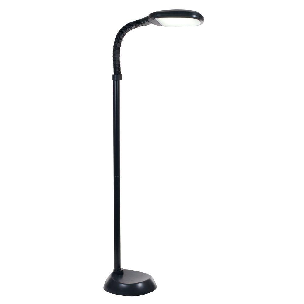 In Line Floor Lamps The Home Depot Black Led Sunlight Floor Lamp With Dimmer Switch