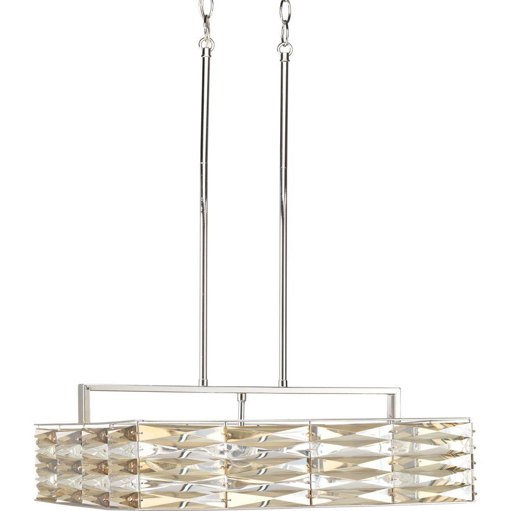 Progress Lighting The Pointe Collection 6 Light Polished Chrome Progress Lighting The Pointe Collection 6 Light Polished Chrome Pendant With Clear And Champagne Glass