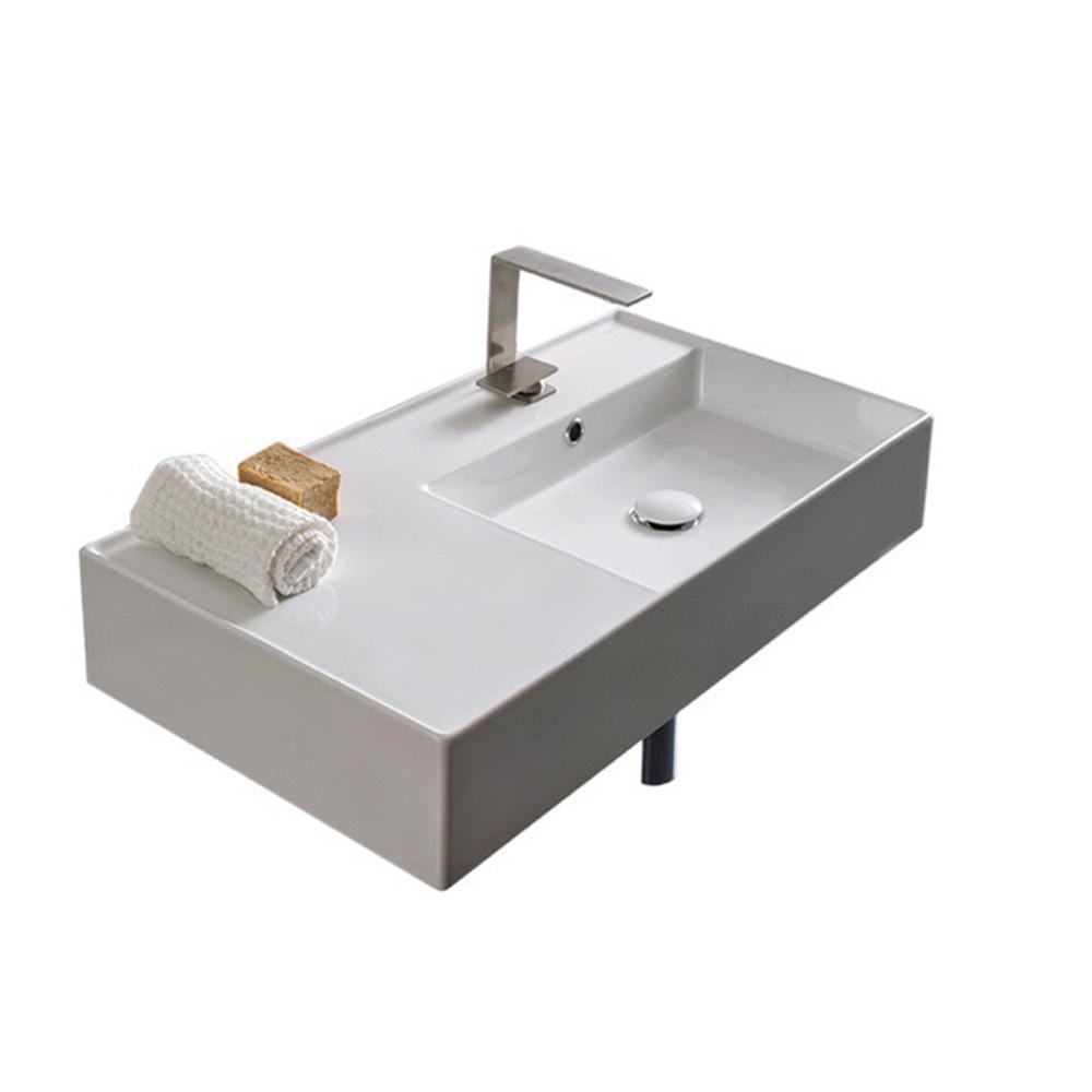 Nameeks Teorema Wall Mounted Bathroom Sink In White