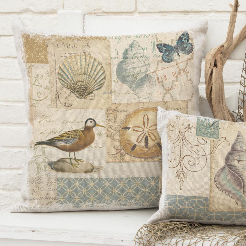 Heritage Lace Shore Birds Oyster Birds Standard Throw Pillow