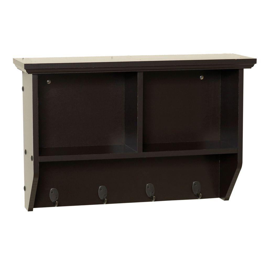 Espresso Bathroom Shelves Cabinets Storage The Home W Wall Cubby Shelf In Espresso