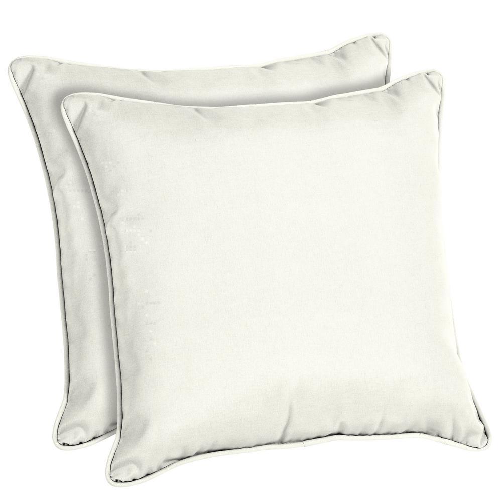 Home Decorators Collection Sunbrella Canvas White Square Outdoor Home Decorators Collection Sunbrella Canvas White Square Outdoor Throw Pillow 2 Pack