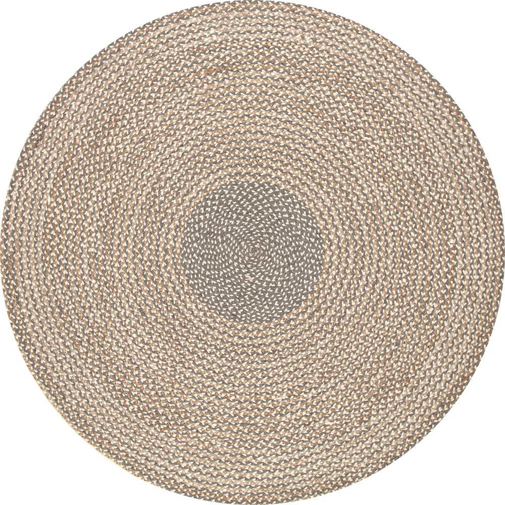 Nuloom Draya Braided Jute Gray 4 Ft Round Rug Tadc01b R404 The Nuloom Draya Braided Jute Gray 4 Ft