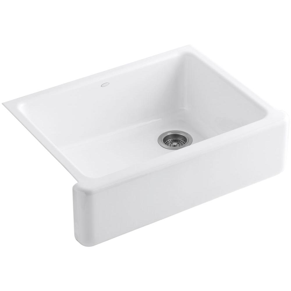 Kohler Whitehaven Farmhouse Apron Front Cast Iron 30 In Single Bowl Kitchen Sink In White