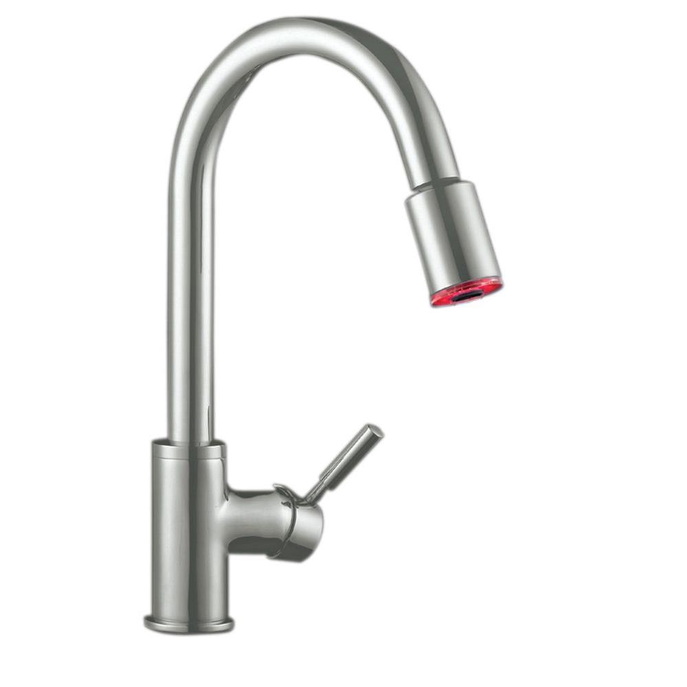 Artisan Premium Single-Handle Pull-Out Sprayer Kitchen Faucet in Satin