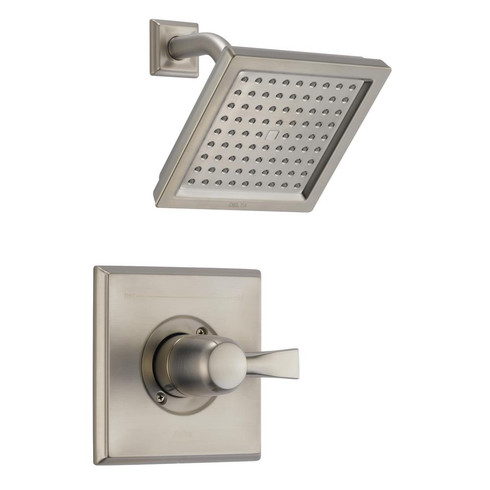 Delta Dryden 1Handle 1Spray Raincan Shower Faucet Trim Kit in SpotShield Stainless (Valve Not