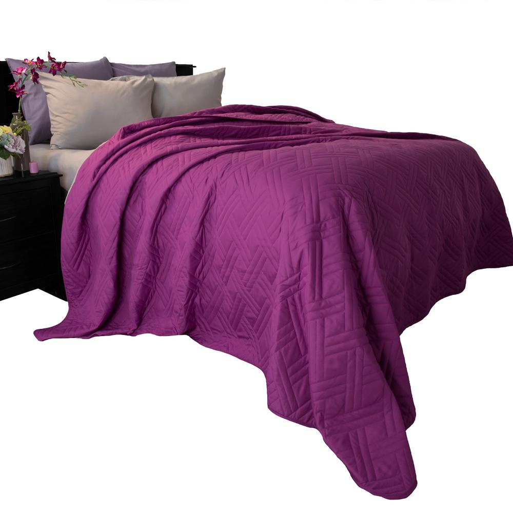 Lavish Home Solid Purple King Bed Quilt 66 40 K P The Home Depot
