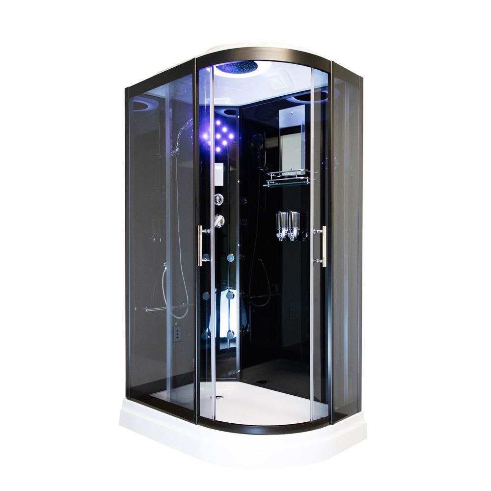 Freshjet Lavish 311/2 in. L x 47 in. W x 84 in. H Corner Drain Oblong