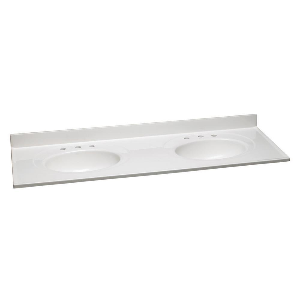 Cultured Marble Double Sink Vanity Tops Bathroom Vanities Cultured Marble Vanity Top With Double Basin In Solid White