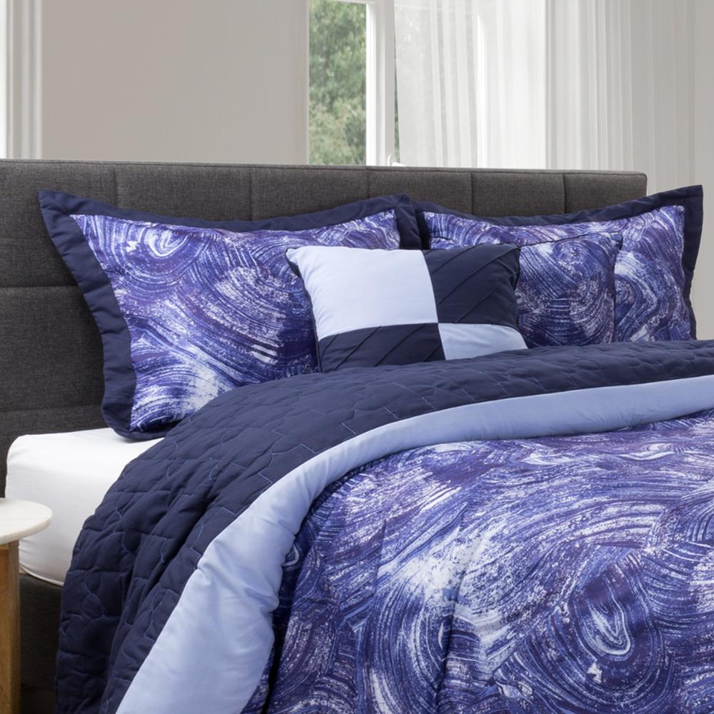 Lavish Home 5 Piece Blue Violet Swirls Queen Comforter Set 66 Hdd