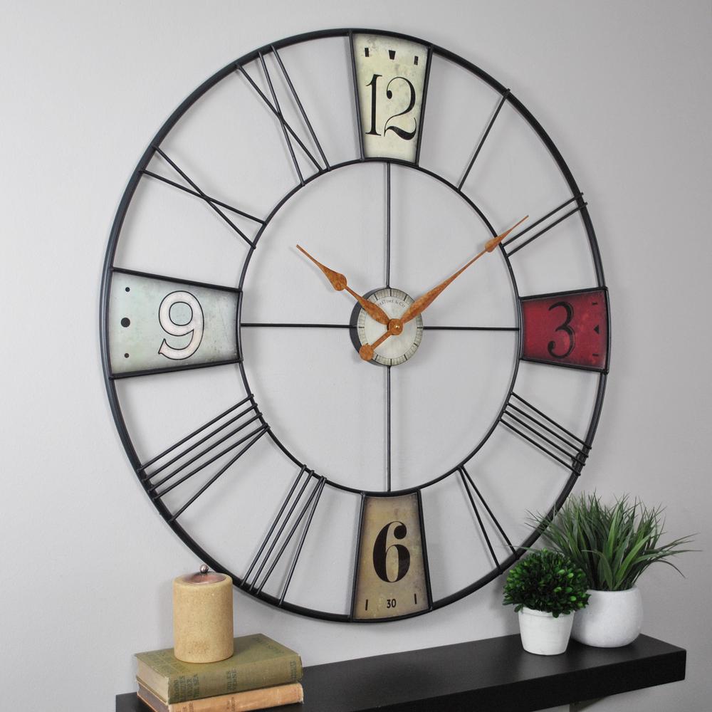 Firstime 36 In Multi Color Oversized Vibrant Plaques Wall - 36 Wall Clocks Firstime 36 In Multi Color Oversized Vibrant Plaques Wall - 36 Wall Clocks