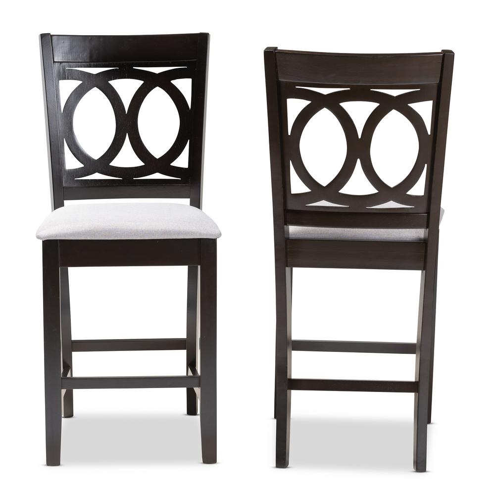 Baxton Studio Reneau 43 in. Sand Brown and Espresso Bar Stool (Set of 2