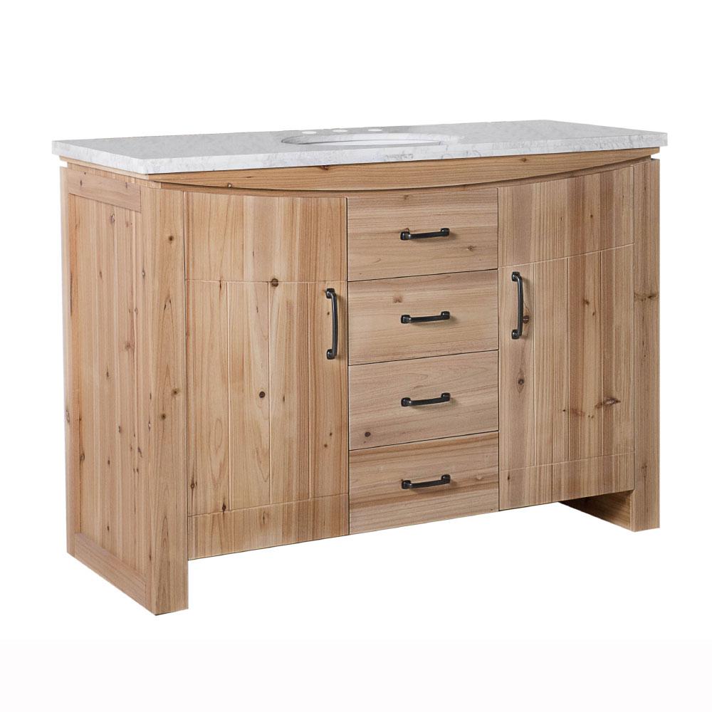 Bellaterra Home Vista 48 In W X 22 D 36 H Single Vanity Natural With Marble Top Jazz White Basin Bellaterra Home Vista 48 In W X 22 D 36 H Single Vanity Natural With Marble Top Jazz White Basin