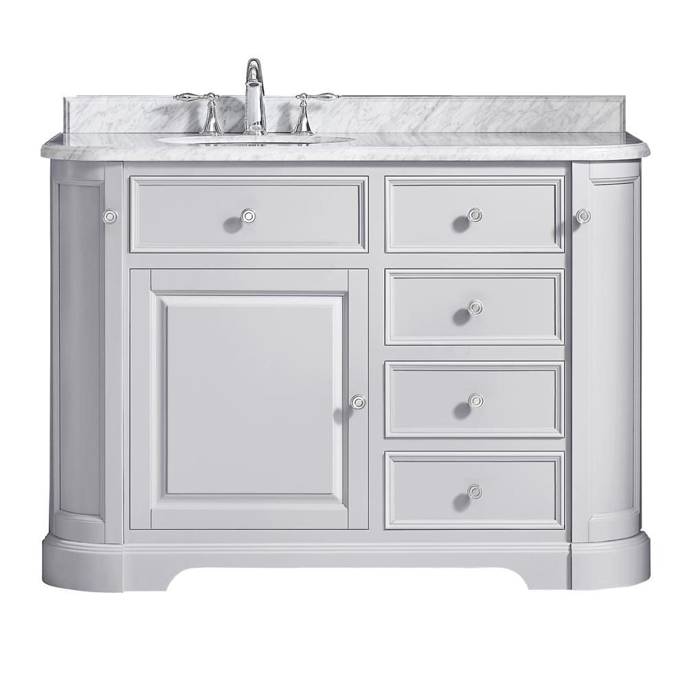 Sink on Left Side 48 Inch Vanities Bathroom Vanities with Tops