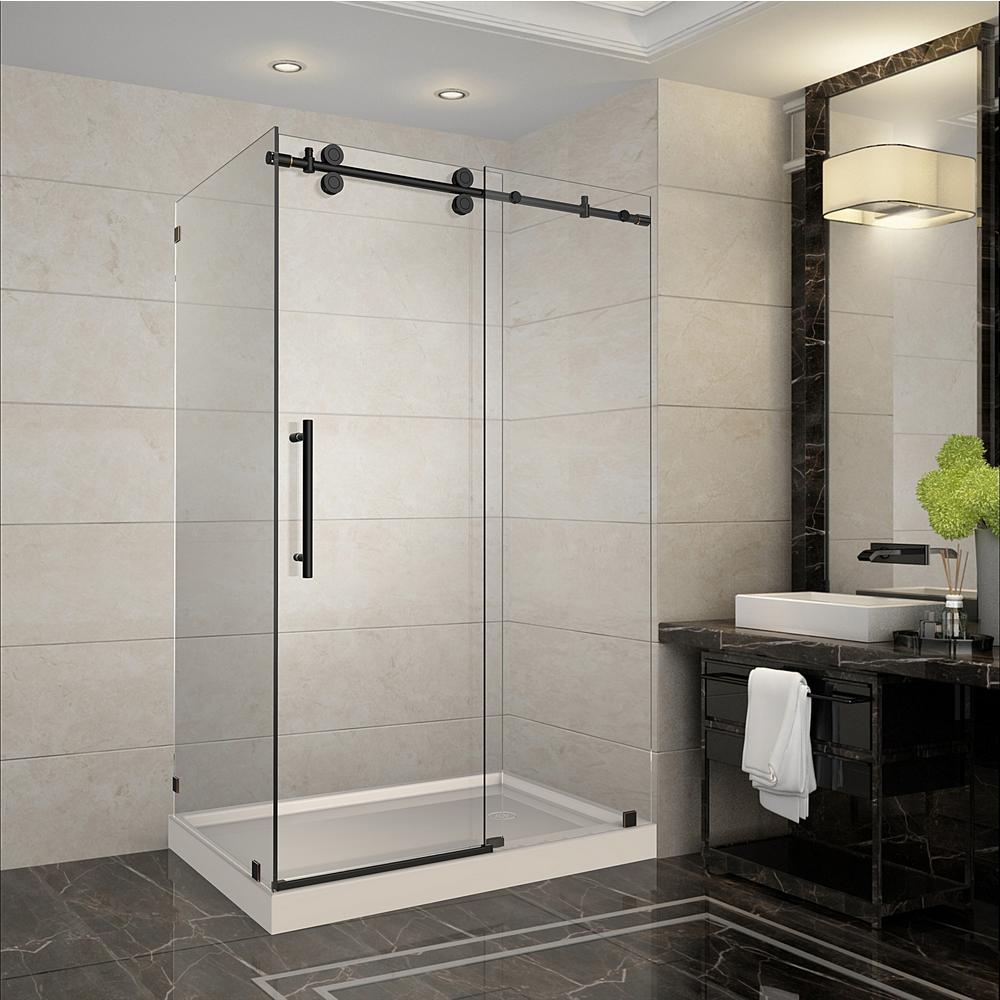 Aston Langham 48 in. x 35 in. x 77.5 in. Completely Frameless Sliding