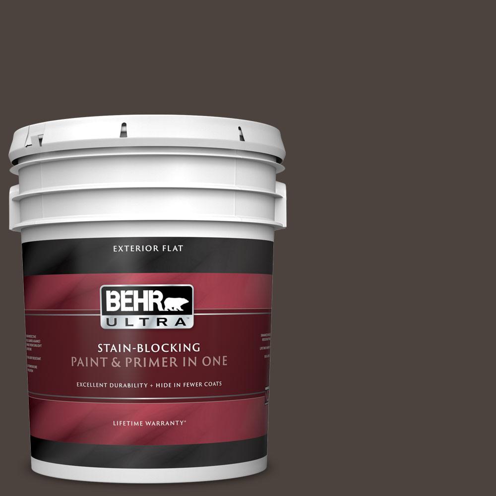 BEHR ULTRA 5 gal. N1107 Black Flat Exterior Paint and Primer