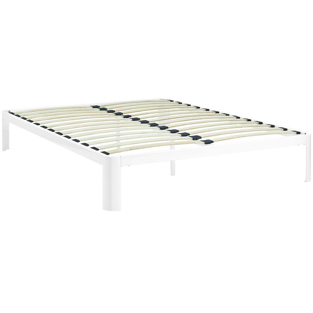 Modway Corinne White Queen Bed Frame Mod 5469 Whi The Home Depot Corinne White Queen Bed Frame