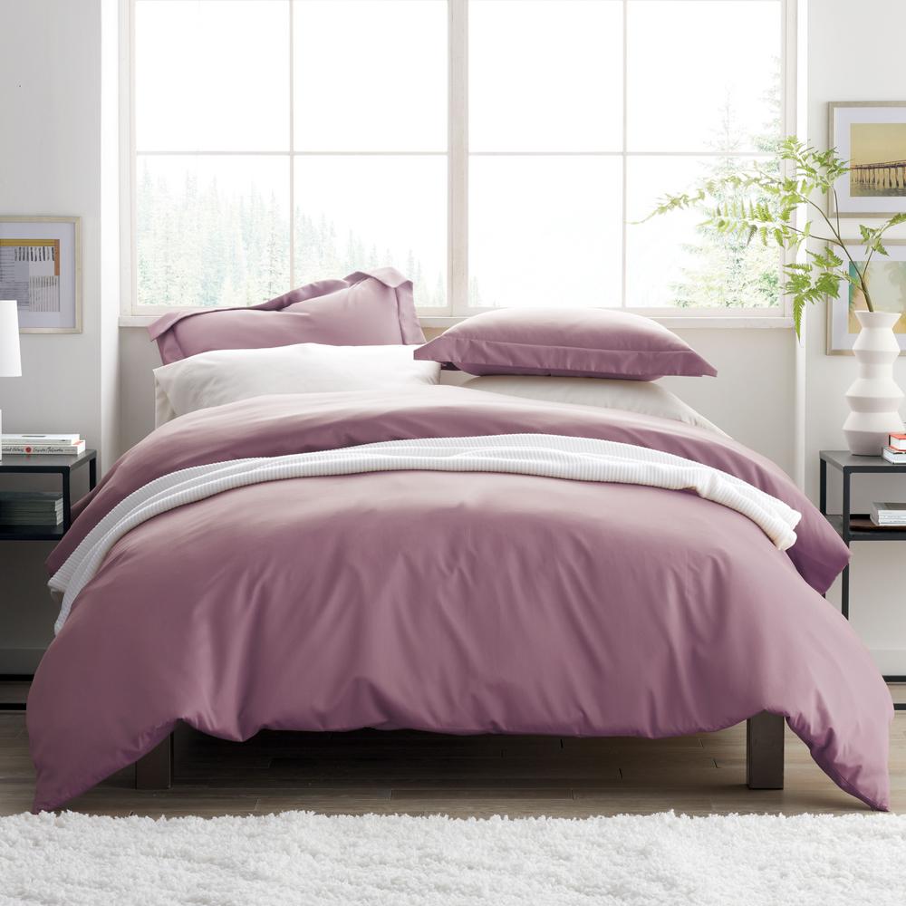 The Company Store Wisteria Solid Wrinkle Free Sateen Queen Duvet