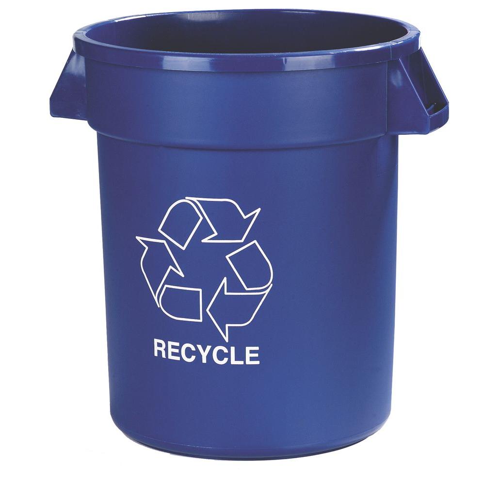 Carlisle 32 Gal. Blue Recycle Trash Can (4-Pack ...