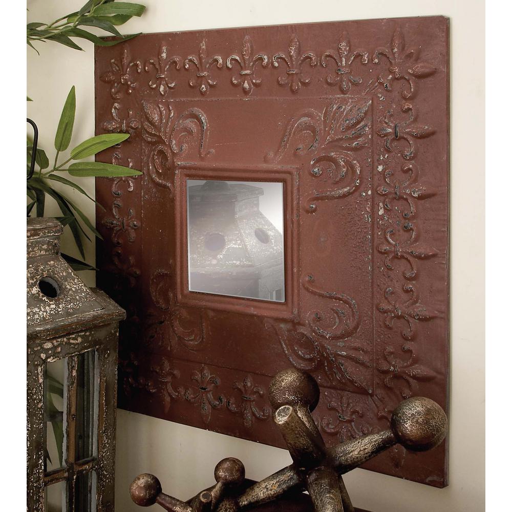 Rustic Elegance Fleur De Lis Wall Mirror Set 4 Pack