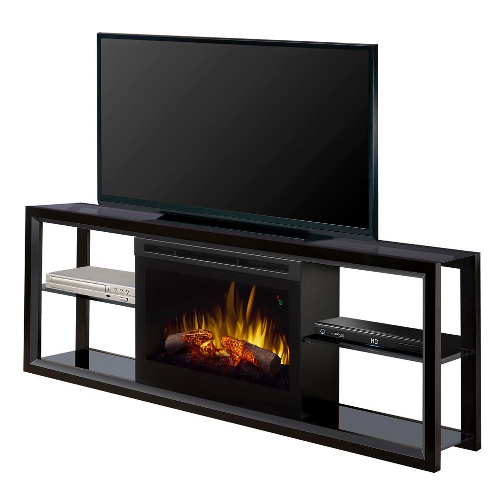 Real Flame Fresno 72 in. Media Console Electric Fireplace in Black