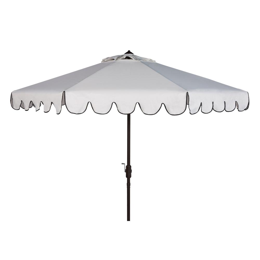 Safavieh Venice 9 Ft Aluminum Market Tilt Patio Umbrella In White Black Pat8010e The Home Depot