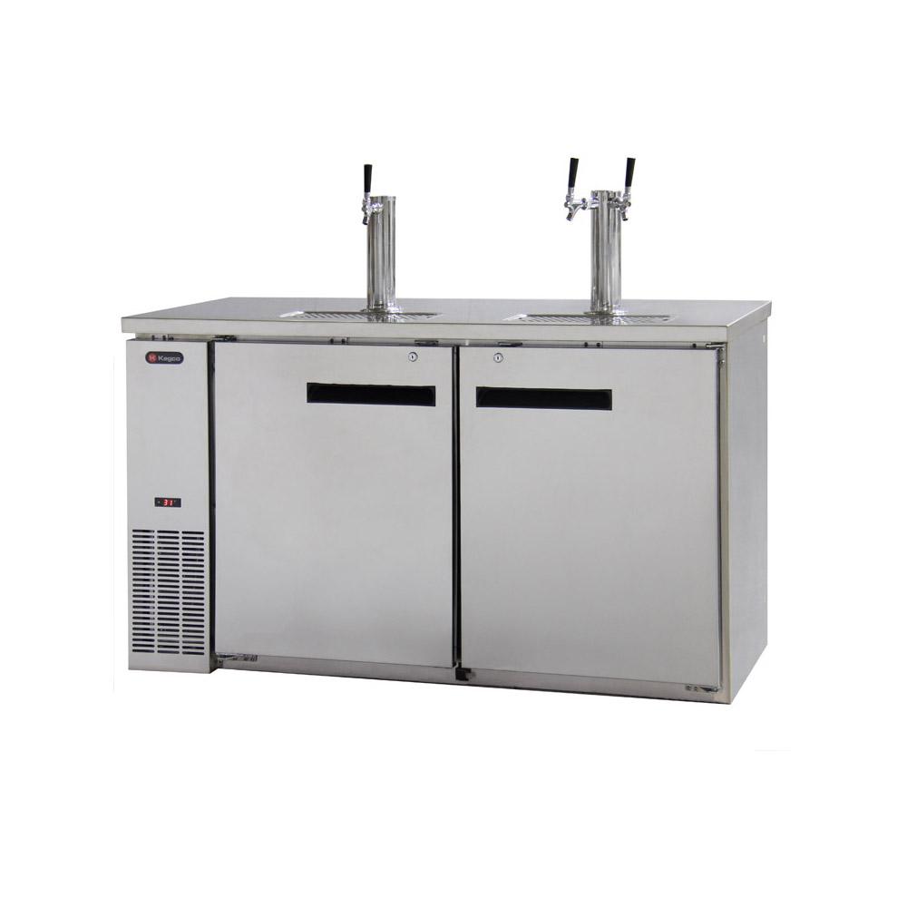 Kegco Commercial 3 Keg Beer Dispenser with Single and Dual Faucet Towers
