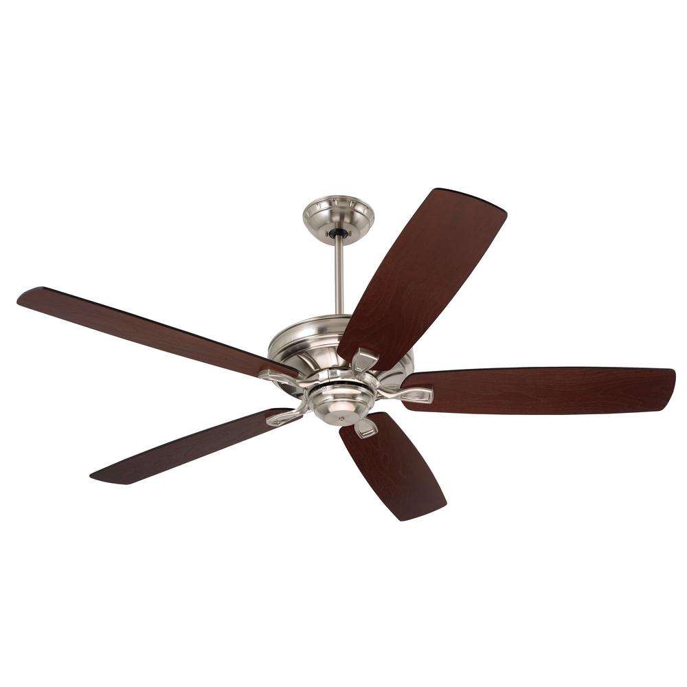 Hampton Bay Industrial 60 in. Indoor Brushed Steel Ceiling Fan with Wall Control52869 The