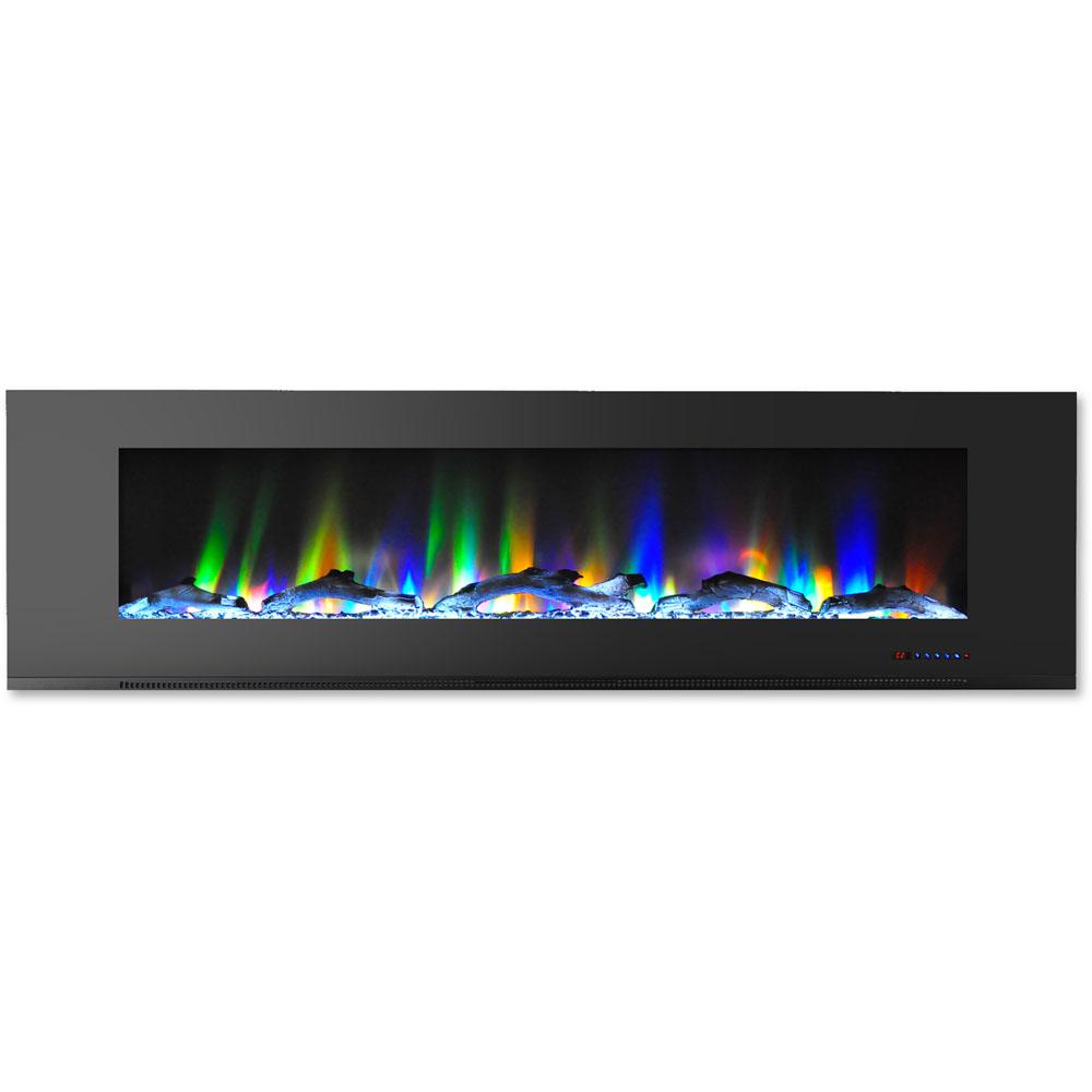 Cambridge 72 In Wall Mount Electric Fireplace Black With Multi Wall Mount Electric Fireplace