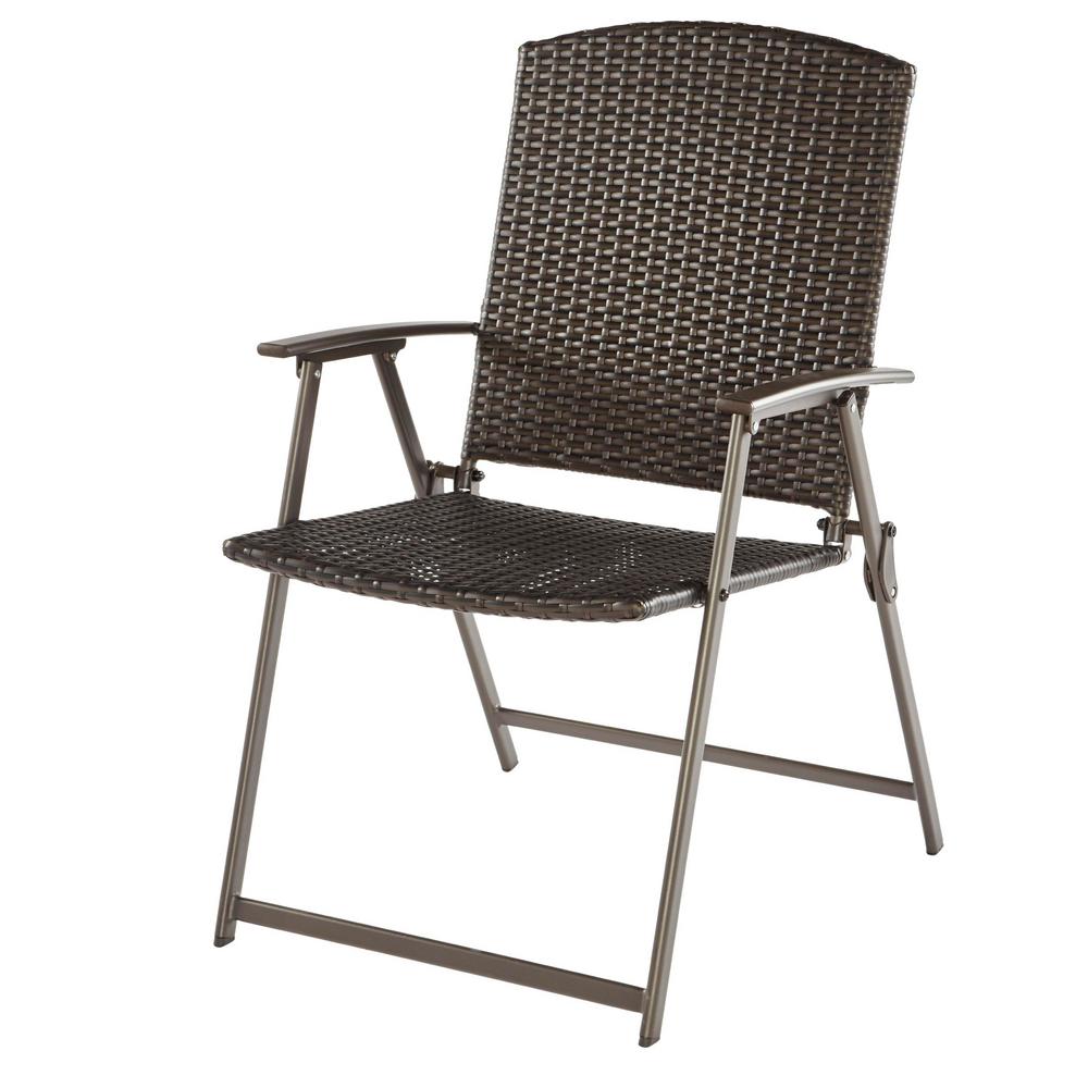 Hampton Bay Mix and Match Folding Wicker Steel Outdoor Patio Dining