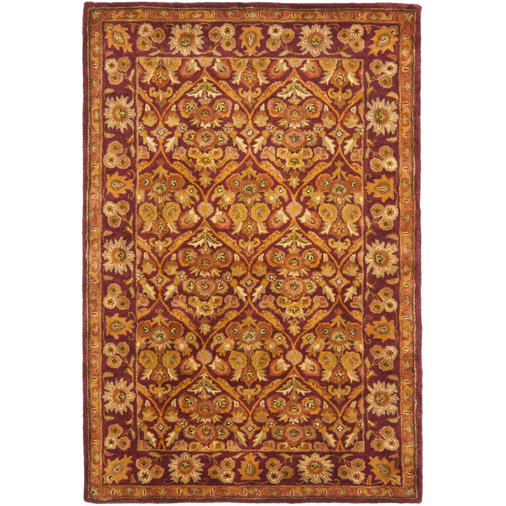 Safavieh Antiquity Wine Gold 4 Ft X 6 Area Rug At51a The Antiquity Wine Gold 4 Ft X 6 Area Rug