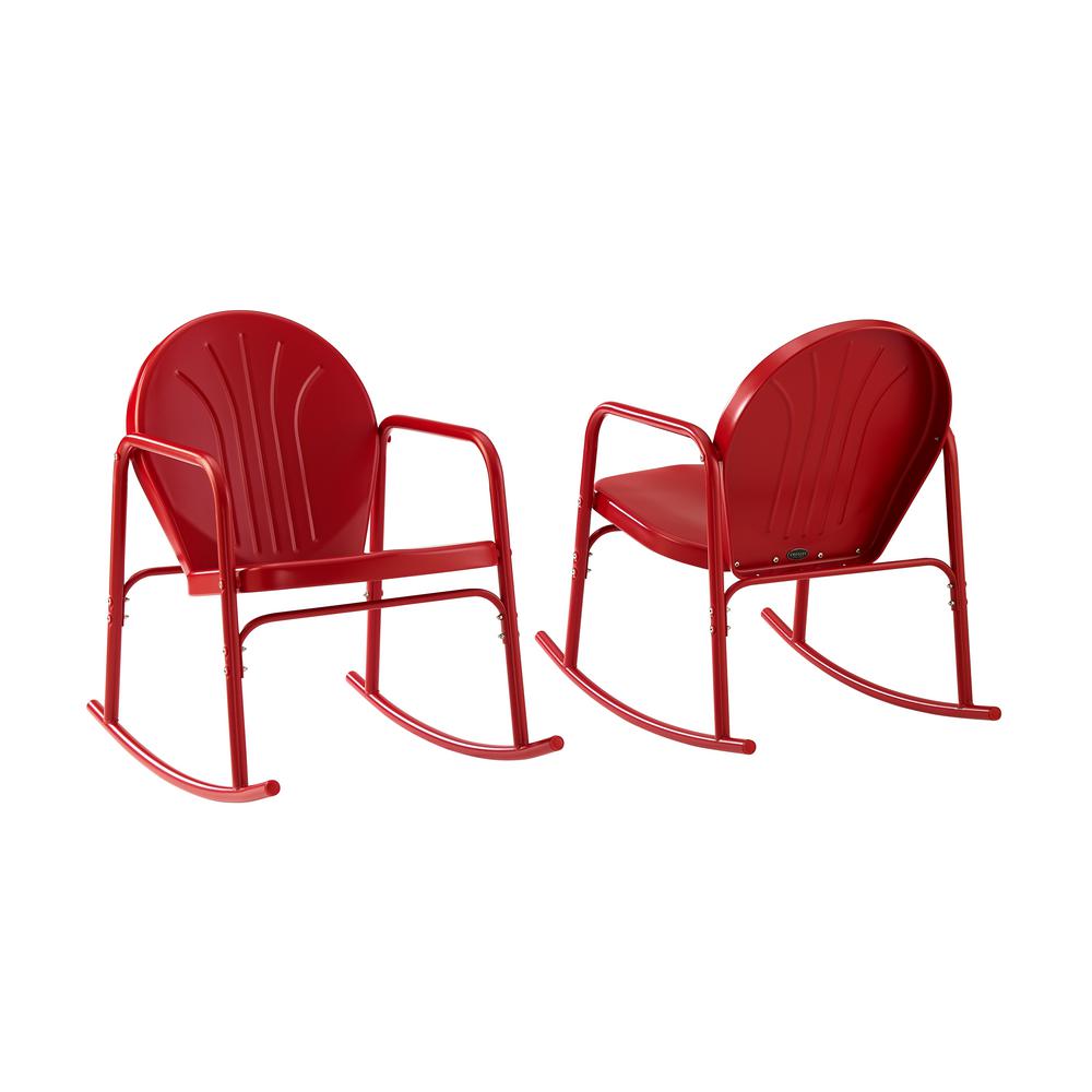 Red Crosley Furniture Griffith Metal Outdoor Chair
